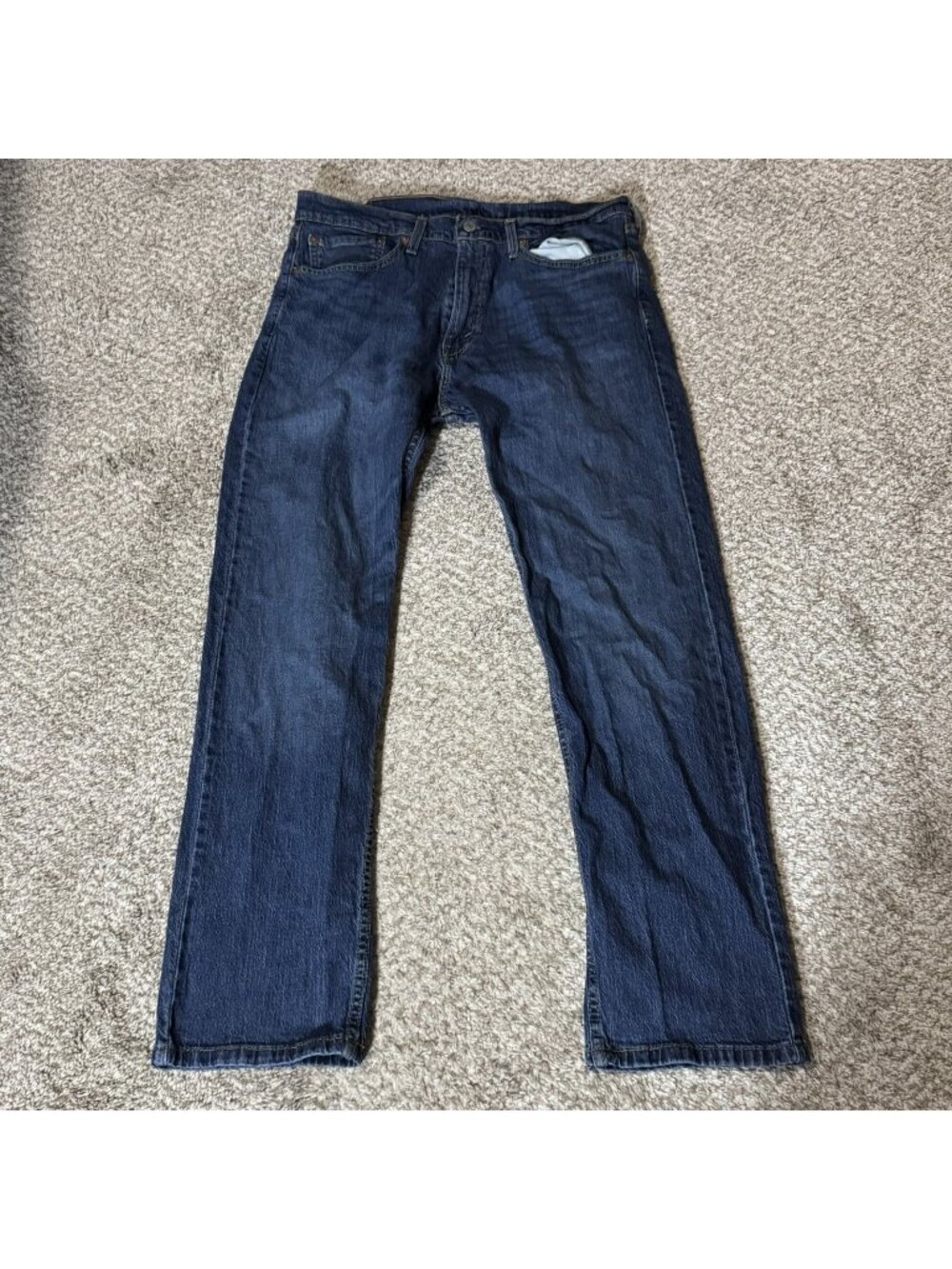 Levi's 505 Jeans Men's W34 L30 Regular Fit Dark Blue Denim Straight Leg
